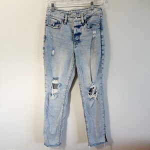 Old Navy Light Blue‎ Distressed Straight Leg Jeans